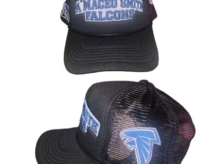 A Maceo Smith  HIGH SCHOOL TRUCKER HATS Black (wrong zip code) on hat reason why it’s discounted Fashion