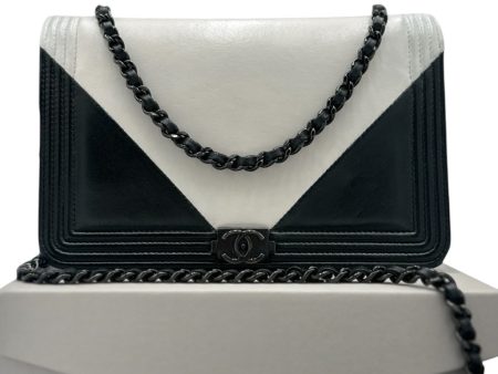 CHANEL Lambskin Tuxedo Boy Original Wallet on Chain Supply