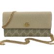 GUCCI Neutral Leather and Coated Canvas GG Marmont Wallet with Chain Supply