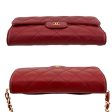 CHANEL Red Lambskin Classic Flap Wallet For Cheap