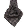 KITON Dark Gray Plaid Seven Fold Silk Tie NEW Online now