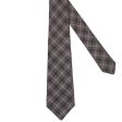 KITON Dark Gray Plaid Seven Fold Silk Tie NEW Online now