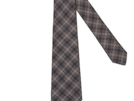 KITON Dark Gray Plaid Seven Fold Silk Tie NEW Online now