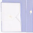 VANNUCCI Milano Delft Blue Bengal Striped Cotton Dress Shirt EU 41 NEW US 16 Hot on Sale