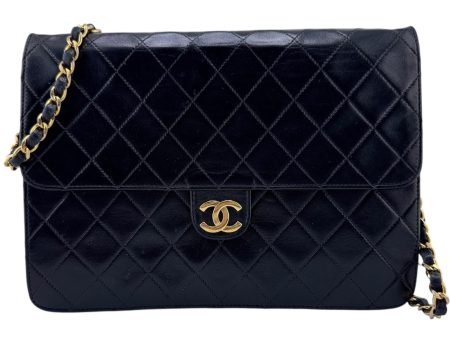 CHANEL Black Lambskin Classic Single Flap Chain Bag on Sale