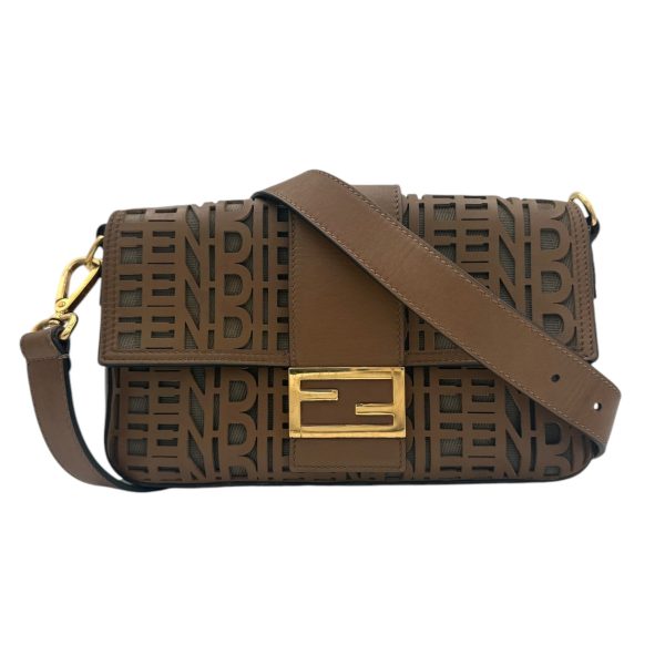 FENDI Special Edition Brown Leather Hollow 2-Way Bag Sale