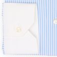 VANNUCCI Milano Sky Blue Bengal Striped Dress Shirt EU 41 NEW US 16 on Sale