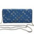 BOTTEGA VENETA Blue Leather and Snake Intrecciato Wallet with added Chain Supply