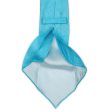 KITON Light Blue Seven Fold Silk-Linen Hopsack Tie NEW For Discount