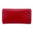 SAINT LAURENT Red Grain de Poudre Chevron Cassandra YSL Clutch with Chain Online