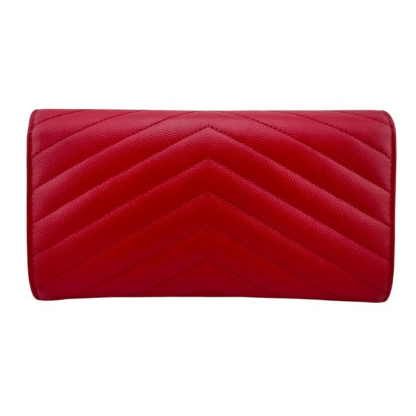 SAINT LAURENT Red Grain de Poudre Chevron Cassandra YSL Clutch with Chain Online