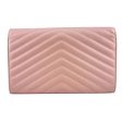 SAINT LAURENT Pink Grain de Poudre Chevron YSL Chain Bag For Discount