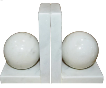 S 2 6  MARBLE BOOKEND WITH 3  ORB Online Hot Sale