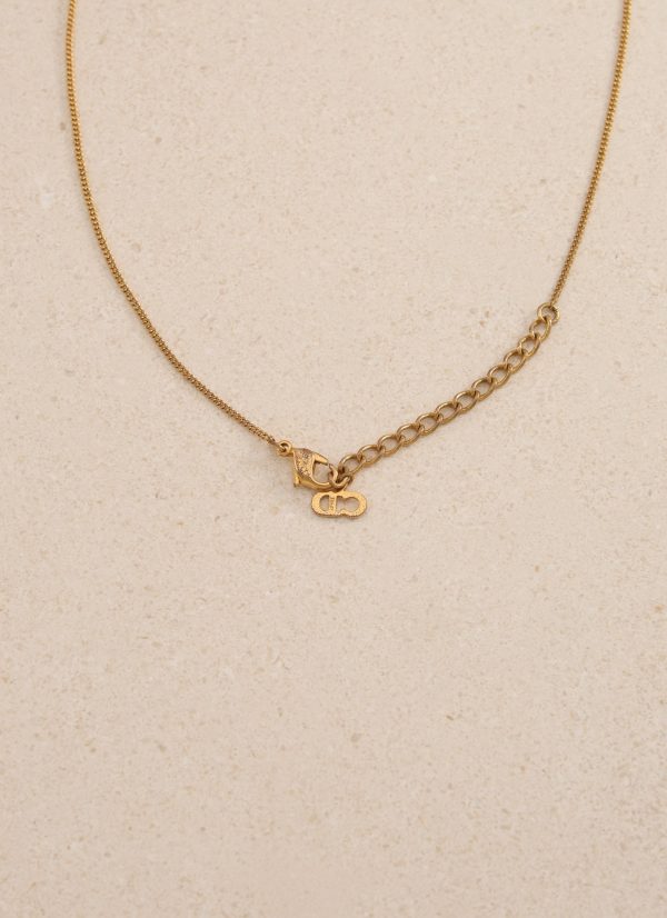 Dior Logo Heart Charms Pendant Necklace Online Sale