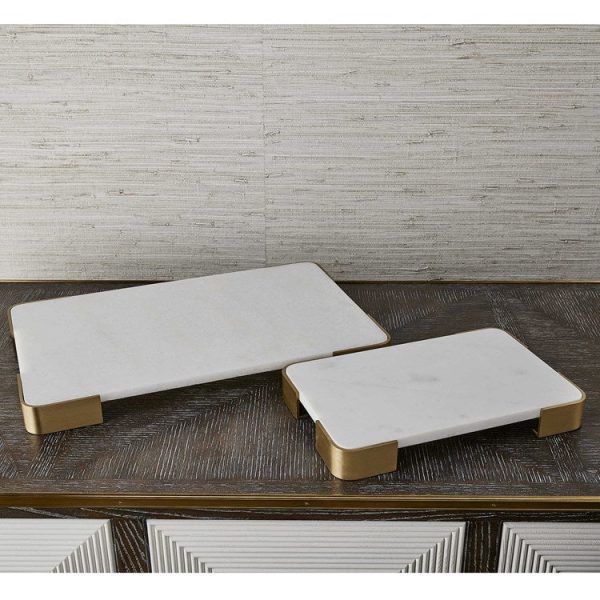 Elevated Tray Plateau - White Marble For Cheap