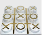 MARBLE 12x12 TIC-TAC -TOE, WHITE GOLD Cheap