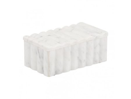 MARBLE, 7X3  RIDGED BOX, WHITE on Sale