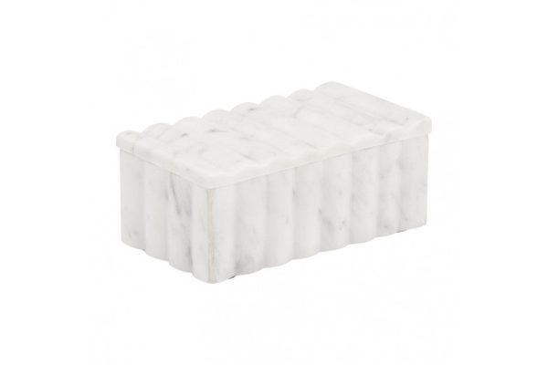 MARBLE, 7X3  RIDGED BOX, WHITE on Sale