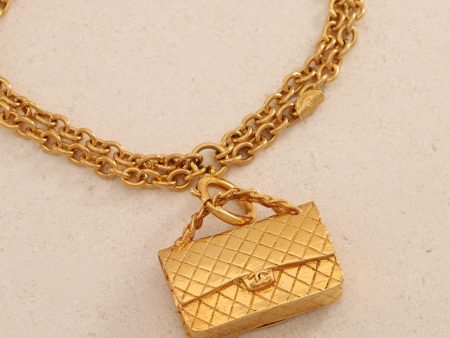 Chanel 1980s Classic Flap Motif Double Link Chain Necklace Online Hot Sale