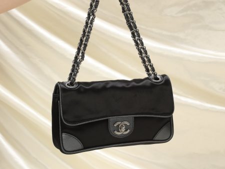 Rare Chanel Satin and Caviar Half Flap For Cheap