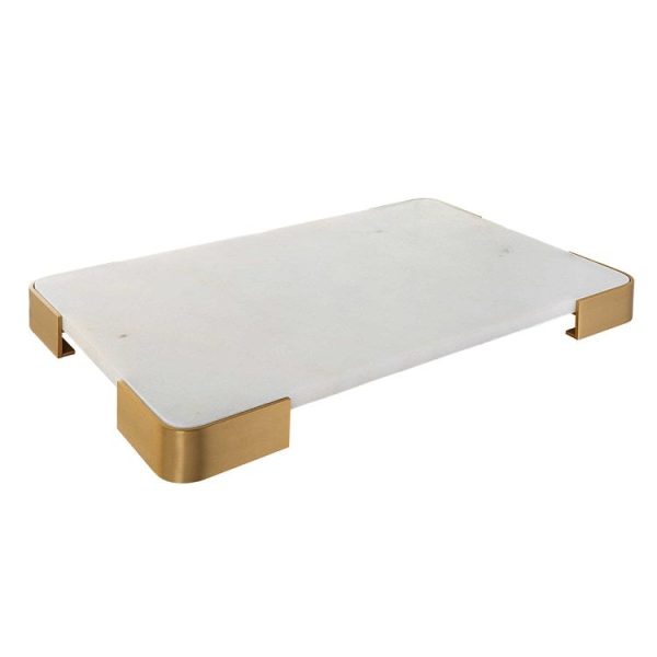 Elevated Tray Plateau - White Marble For Cheap